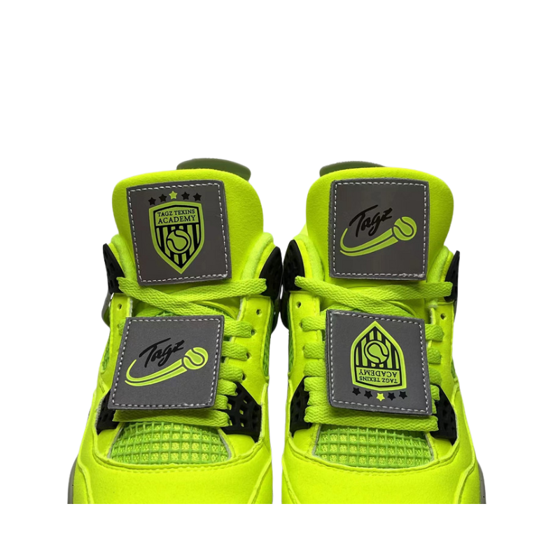 Tagz x Air jordan 4  "Plush Fluorescent Yellow"